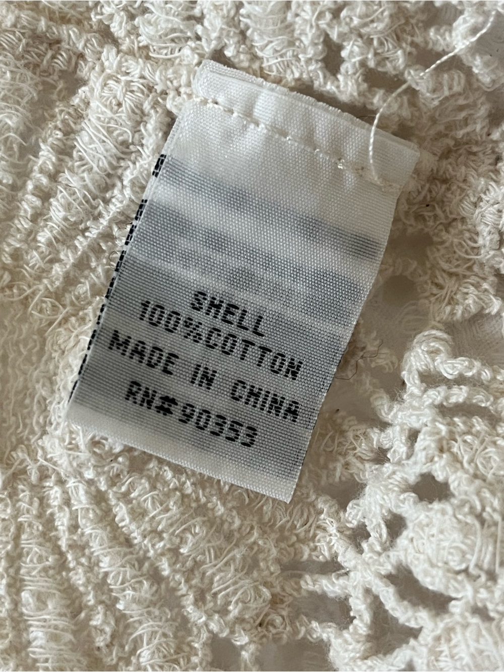 Rebellion Cream Crochet Button Front Crop Top 100% Cotton | Small - Cottagecore - Picture 5 of 12